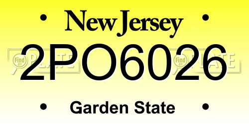 2PO6026 New Jersey License Plate