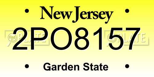 2PO8157 New Jersey License Plate