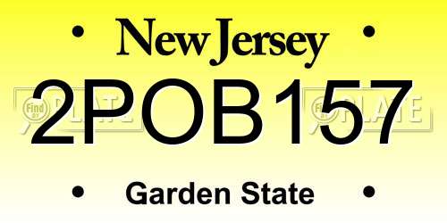 2POB157 New Jersey License Plate