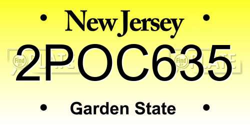 2POC635 New Jersey License Plate