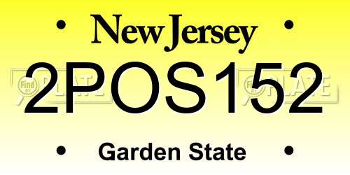 2POS152 New Jersey License Plate