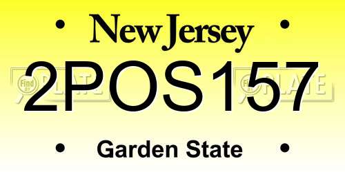 2POS157 New Jersey License Plate