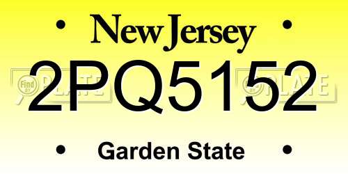 2PQ5152 New Jersey License Plate