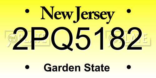2PQ5182 New Jersey License Plate