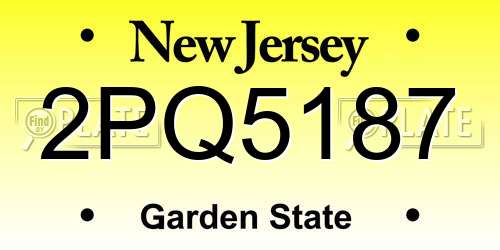 2PQ5187 New Jersey License Plate