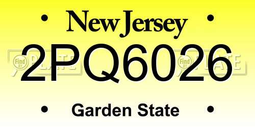 2PQ6026 New Jersey License Plate