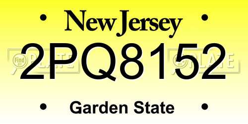 2PQ8152 New Jersey License Plate