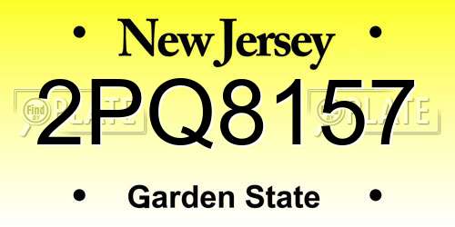2PQ8157 New Jersey License Plate