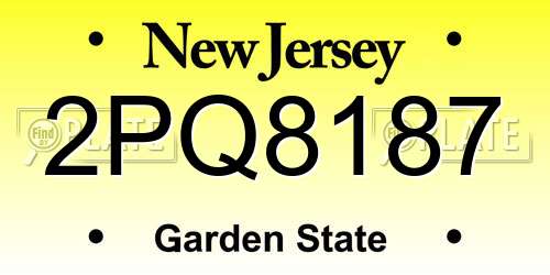 2PQ8187 New Jersey License Plate