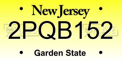2PQB152 New Jersey License Plate