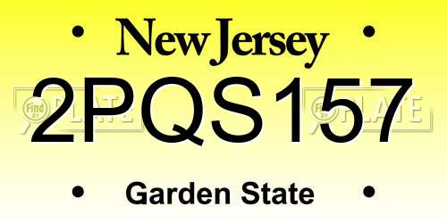 2PQS157 New Jersey License Plate