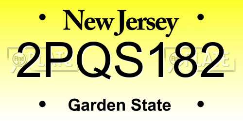 2PQS182 New Jersey License Plate