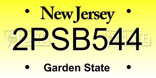 2PSB544 New Jersey License Plate
