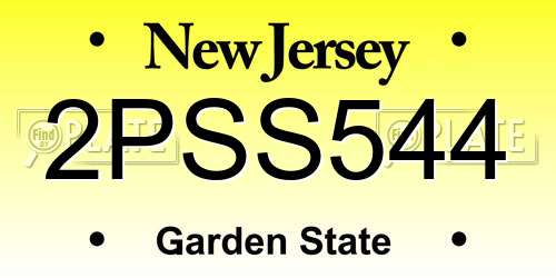 2PSS544 New Jersey License Plate