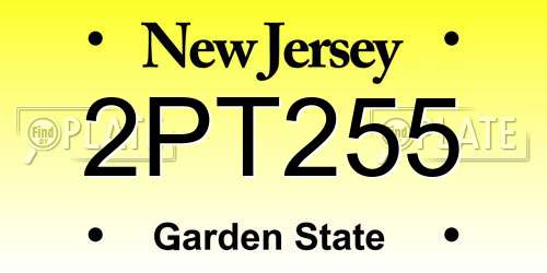 2PT255 New Jersey License Plate