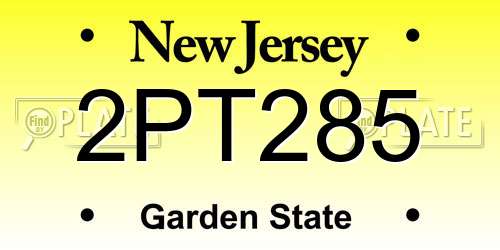 2PT285 New Jersey License Plate