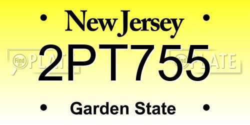 2PT755 New Jersey License Plate