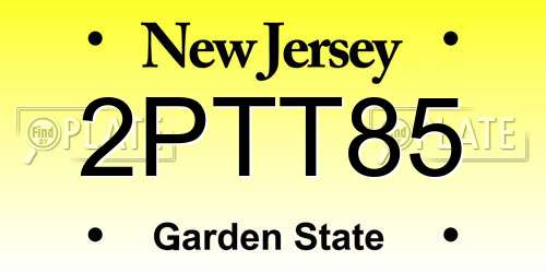 2PTT85 New Jersey License Plate