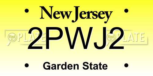 2PWJ2 New Jersey License Plate