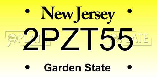 2PZT55 New Jersey License Plate