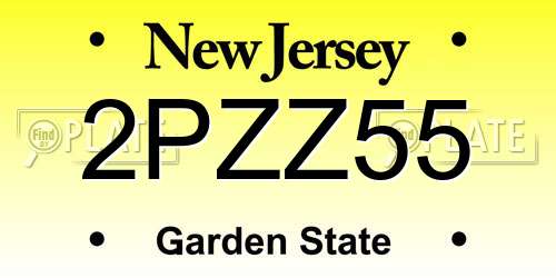 2PZZ55 New Jersey License Plate