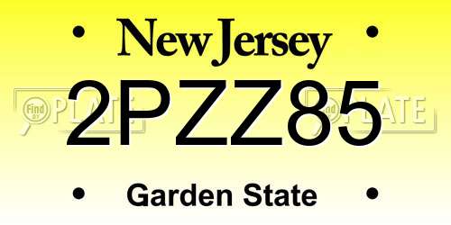 2PZZ85 New Jersey License Plate