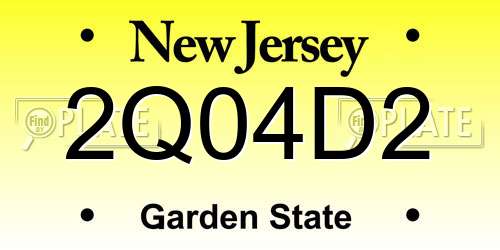 2Q04D2 New Jersey License Plate