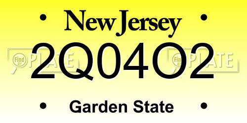2Q04O2 New Jersey License Plate
