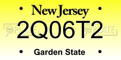 2Q06T2 New Jersey License Plate