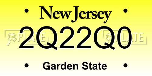 2Q22Q0 New Jersey License Plate