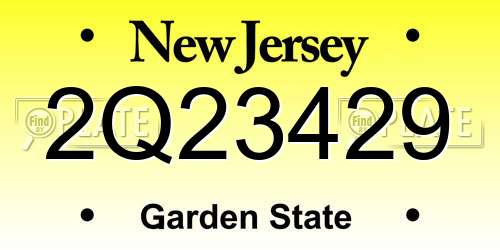 2Q23429 New Jersey License Plate