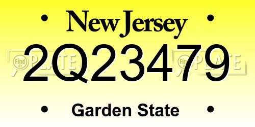 2Q23479 New Jersey License Plate