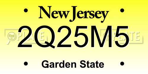 2Q25M5 New Jersey License Plate