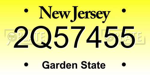 2Q57455 New Jersey License Plate