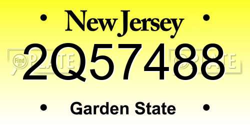 2Q57488 New Jersey License Plate