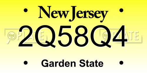 2Q58Q4 New Jersey License Plate