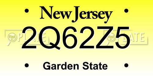 2Q62Z5 New Jersey License Plate