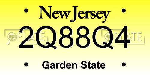 2Q88Q4 New Jersey License Plate