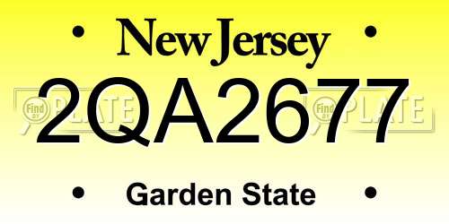 2QA2677 New Jersey License Plate
