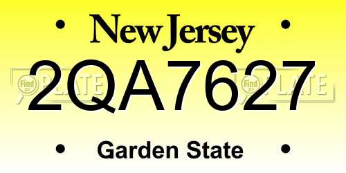 2QA7627 New Jersey License Plate