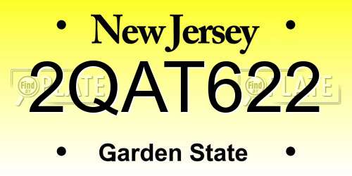 2QAT622 New Jersey License Plate