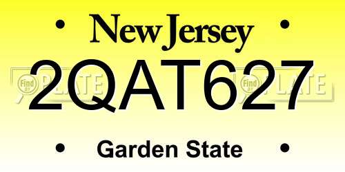 2QAT627 New Jersey License Plate