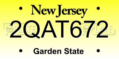2QAT672 New Jersey License Plate
