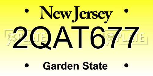 2QAT677 New Jersey License Plate