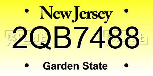 2QB7488 New Jersey License Plate