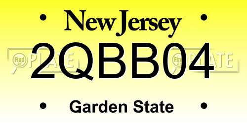 2QBB04 New Jersey License Plate