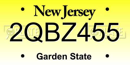 2QBZ455 New Jersey License Plate