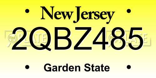 2QBZ485 New Jersey License Plate