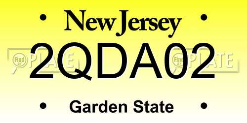 2QDA02 New Jersey License Plate