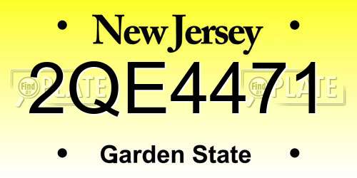 2QE4471 New Jersey License Plate